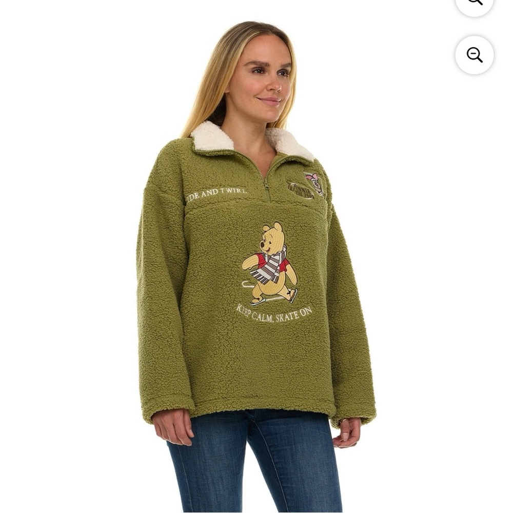NEW Disney Winnie the Pooh Women’s Winter Sherpa Sweater - Picture 12 of 13